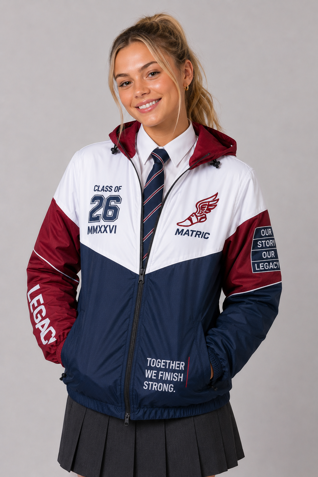 Colour Block Windbreaker Matric Jacket
