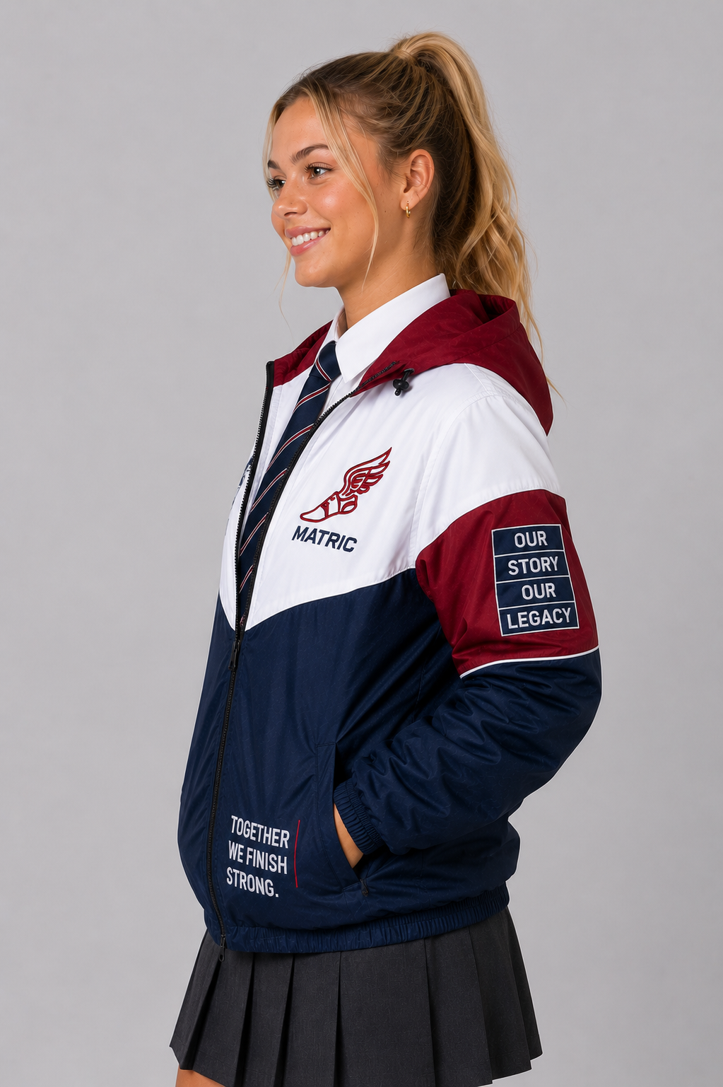 Colour Block Windbreaker Matric Jacket