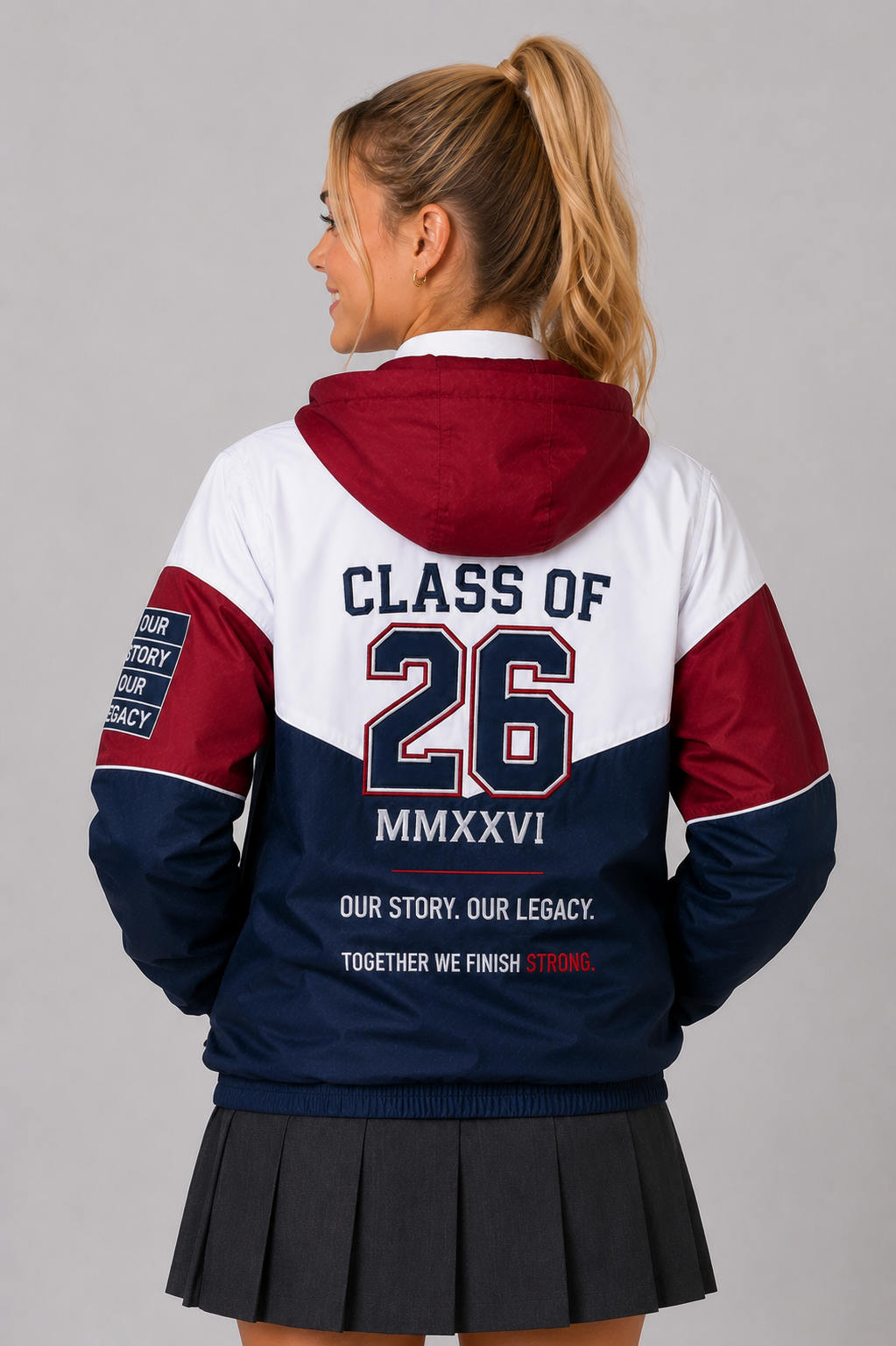 Colour Block Windbreaker Matric Jacket