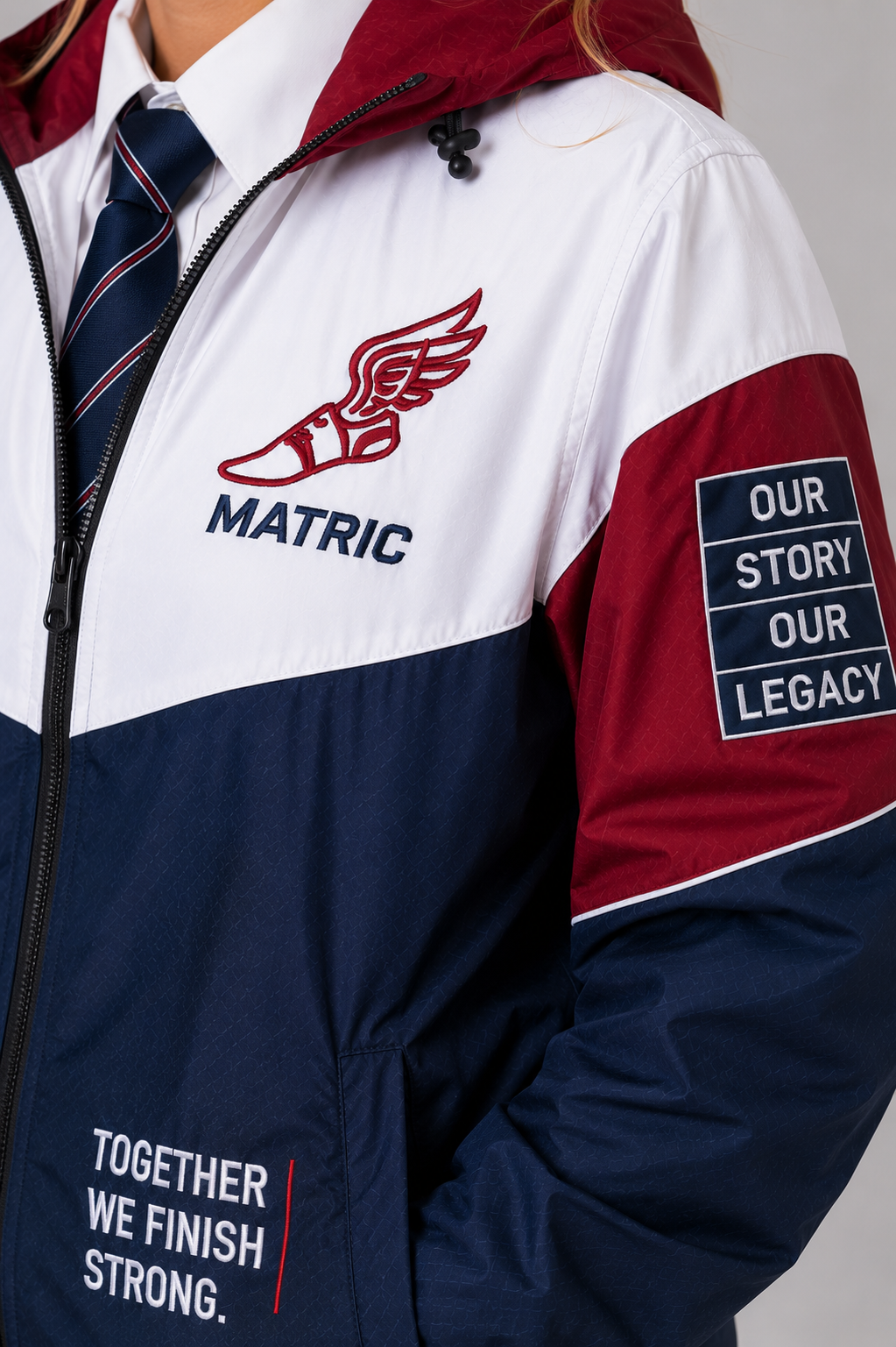 Colour Block Windbreaker Matric Jacket