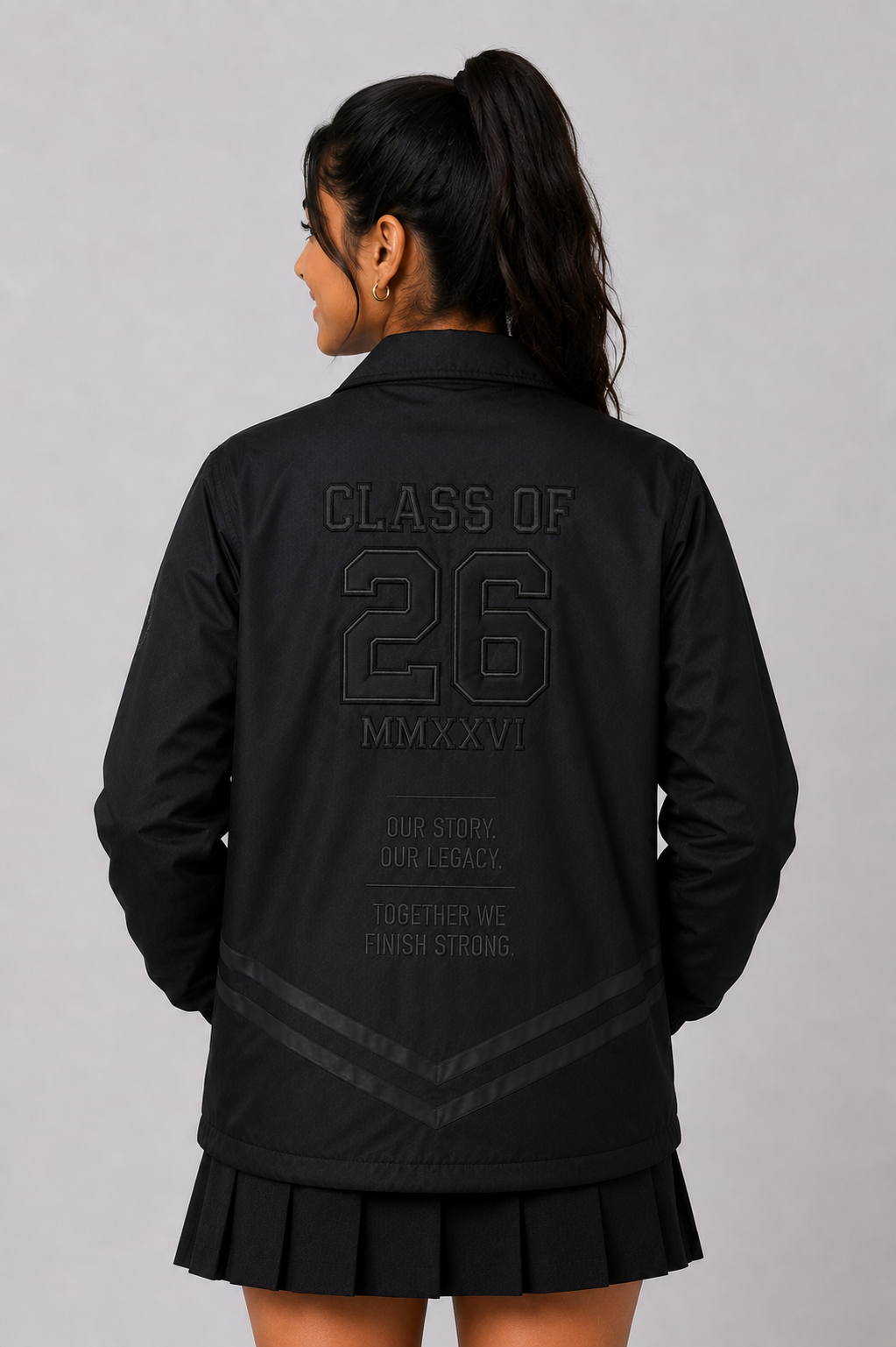 Matte Black Coach Matric Jacket