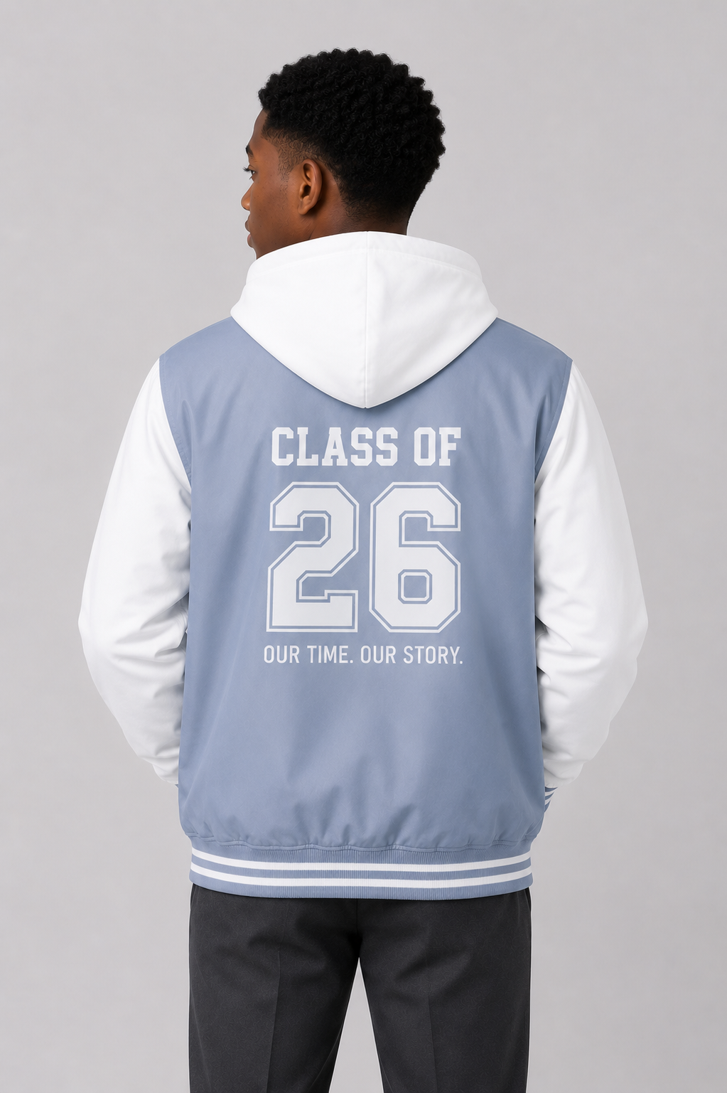 Minimal Monochrome Hoodie Matric Jacket