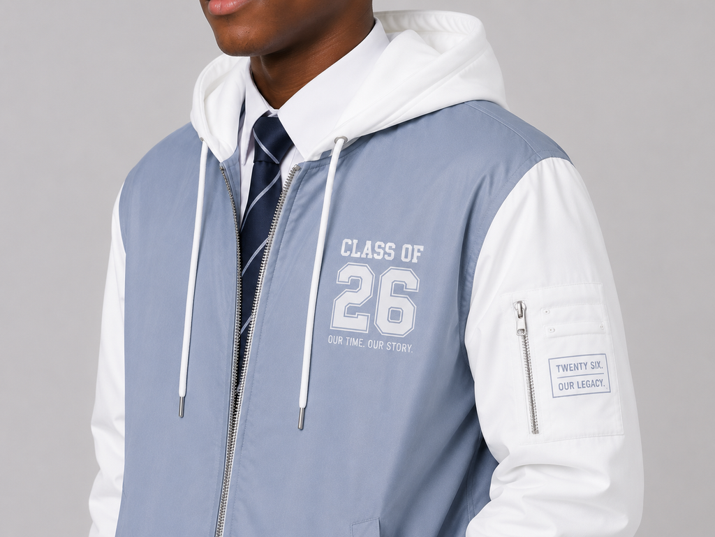 Minimal Monochrome Hoodie Matric Jacket