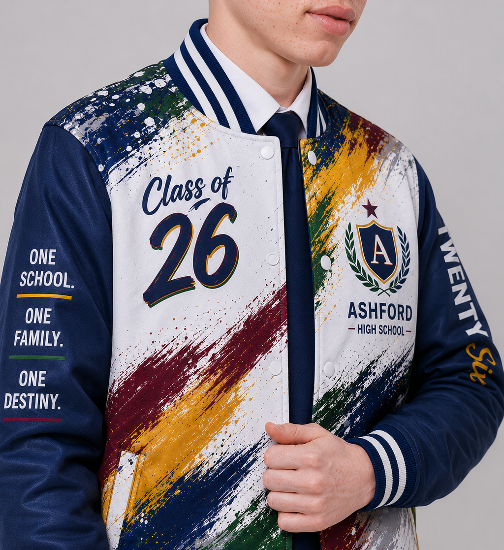 Abstract Print Varsity Matric Jacket